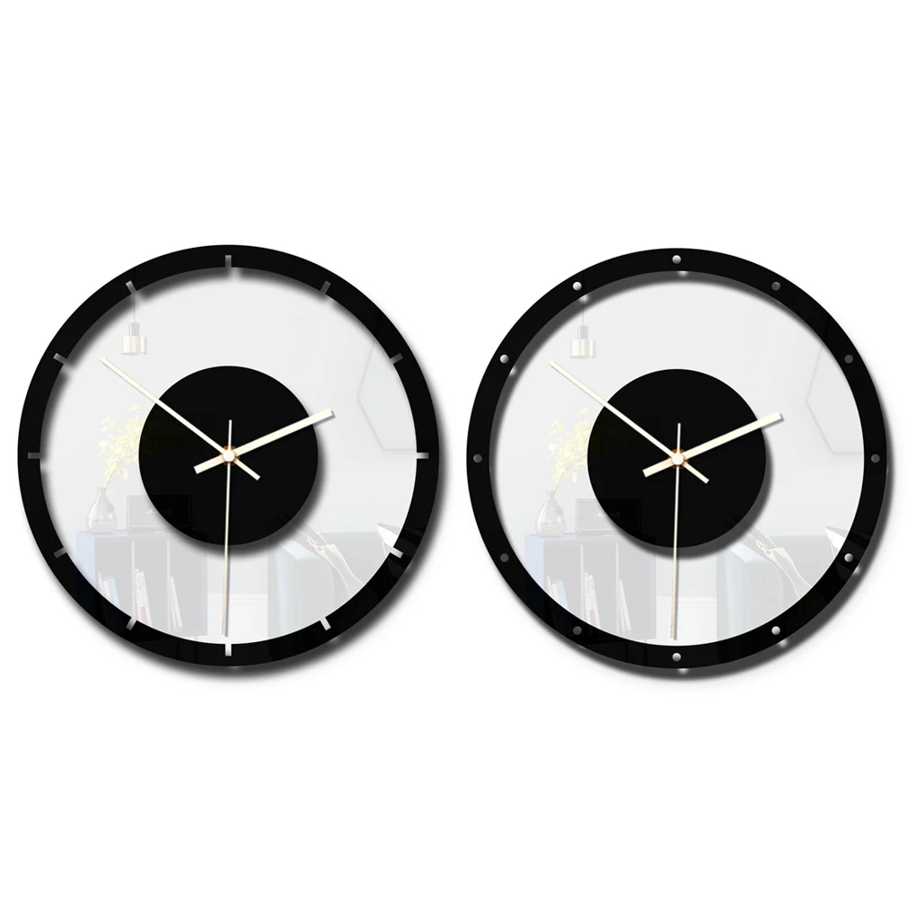 

Silent Transparent Acrylic Wall Clock Nordic Style Battery Operated Easy to Read Clock for Living Room Bedroom