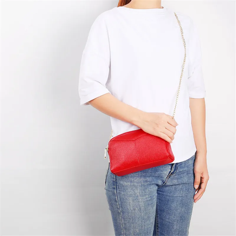 ICEV New Simple Genuine Leather Bags Chains Korean Shell Women Messenger Bags Cowhide Casual Ladies Shoulder Phone Bags Bolsas ICEV New Simple Genuine Leather Bags Chains Korean Shell Women Messenger Bags Cowhide Casual Ladies Shoulder Phone Bags Bolsas