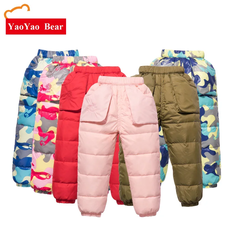 

Winter Pants For Kids 18m-6y Feather Filler Resist -10 to -30 Degree Suit Russia Weather Boys Girls Outwear Clothes Children Ski
