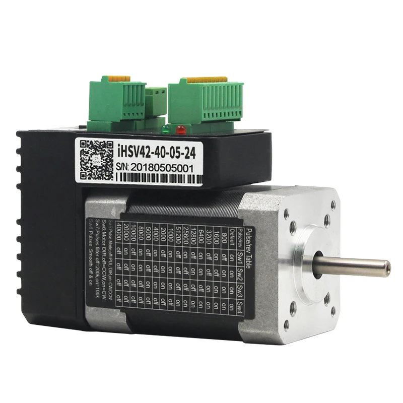 Nueva 50 W integrado AC servo motor NEMA 17 iHSV42-40-05-24 Eje 5mm Trabajo 24VDC salida 1.5NM par máximo 1000 líneas encoder motor