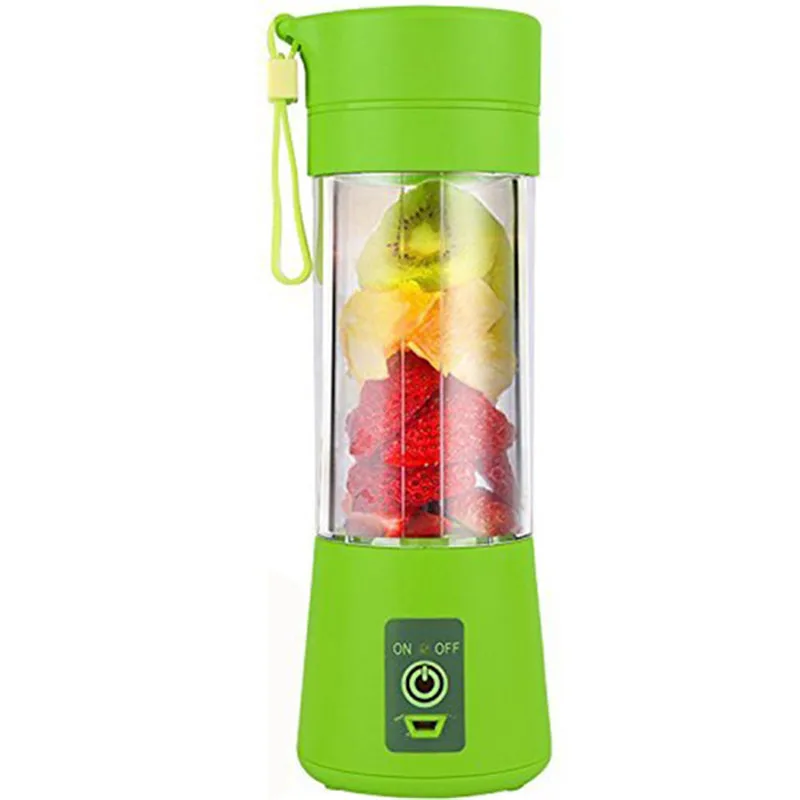 Online Caliente Sale 400ml USB exprimidor taza de fruta máquina mezcladora de jugo portátil mezcladora de fruta para el hogar con seis cuchillas