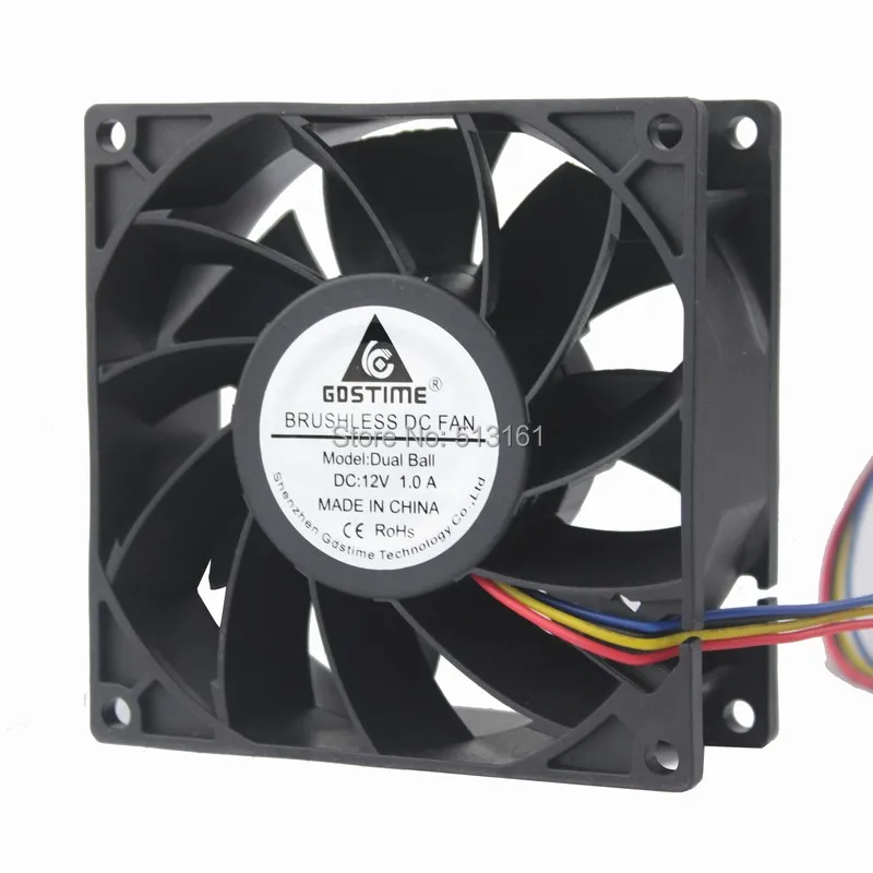 

Gdstime 9238 PWM 4Pin DC 12V 92x92x38mm Ball Computer Inverter Cooling Fans