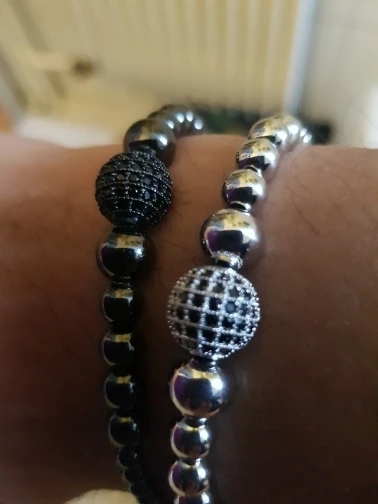 NAIQUBE New Charm Ball Bracelets& Bangles Braiding Macrame Men Bracelets Pave Black CZ Ball Connector Jewelry