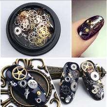 1Box Lot 3D Nail Art Decoration Alloy Thin Sheet Gears Design Charms Nails Accessories DIY Beauty