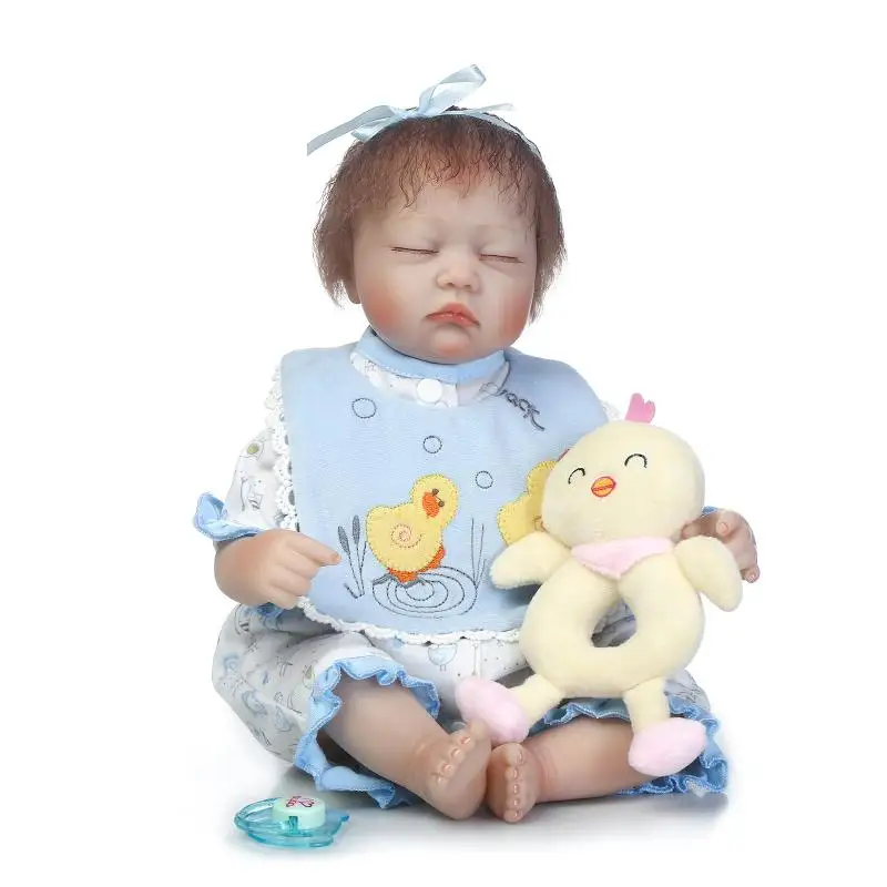 

NPK Sleeping 17 Inch Soft Silicone Lifelike Reborn Baby Doll Realistic Looking Baby Girl Doll Eyes Closed Xmas Gift
