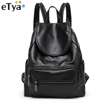 

eTya New Korean High Quality Women Backpacks Fashion Teenager Girls School Bag PU Leather Zipper Students Shoulders Bag Backpack