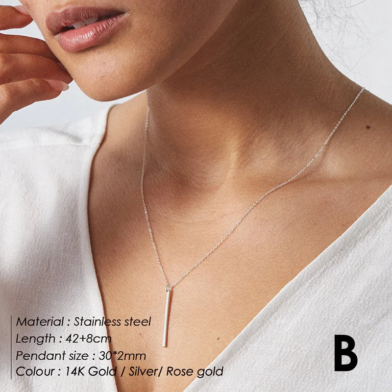 YX15474 eManco Personalized Name Letter Necklace Women Chain Stainless Steel Necklace Custom Initial Chokers Necklaces for women Jewelry - Окраска металла: YX15474
