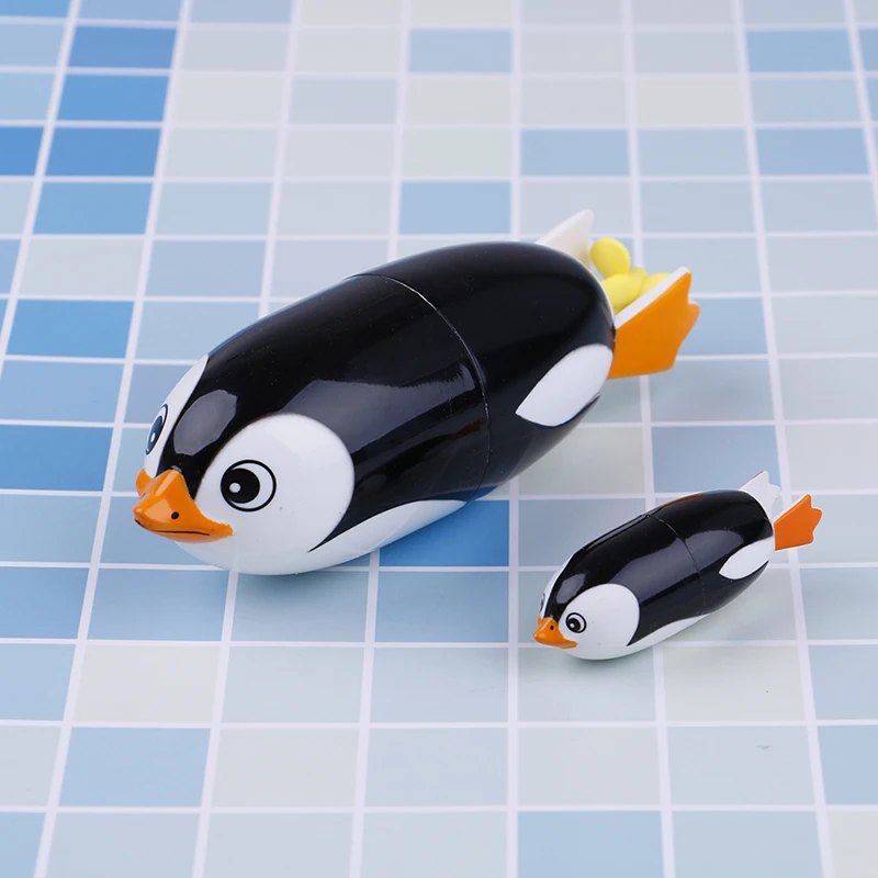 

2Pcs Penguins Electric Bath Toy For Baby Animal Swiming Toy Educational Battery Pack Electric Penguin Bath Toy