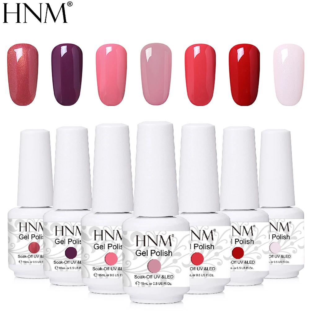 HNM 241 Colors 15ml Pure Glitter UV Gel Nail Polish Soak Off Primer LED Lamp GelLak Hybrid Varnish For Nails Art Enamel Lacquer