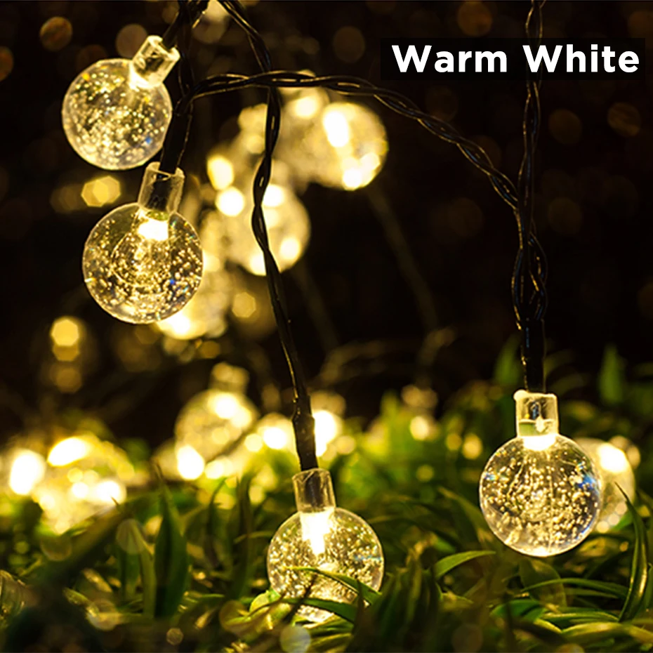 

Ball Pendant LED Solar String Lights 30 LEDs Warm White/White/RGB Solar Holiday Light Waterproof Outdoor Decorated Christmas