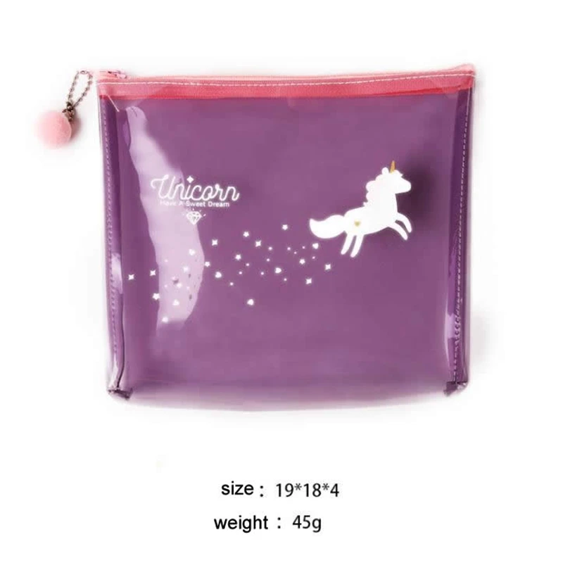 الصيف يونيكورن السفر حافظة للمكياج النساء حقيبة مستحضرات تجميل شفافة سستة ماكياج الحقيبة الجمال المنظم أدوات الزينة تخزين عدة مربع