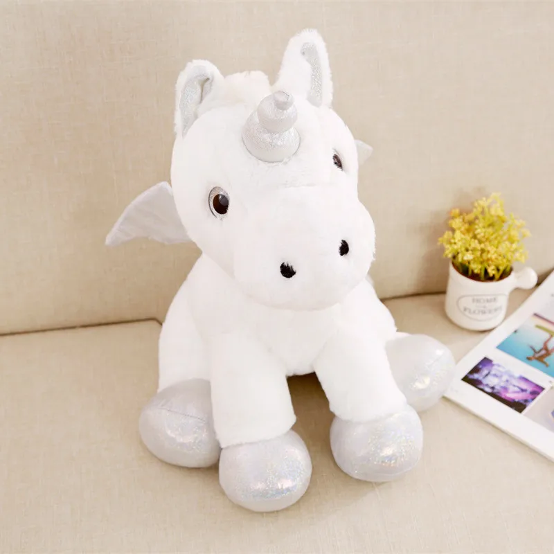 Miaoowa 1pc 40cm Kawaii Soft Plush Horse with Wings Staffed Cute Animal Cartoon Unicorn Plush Toys Lovely Kids Doll Pillow Gift