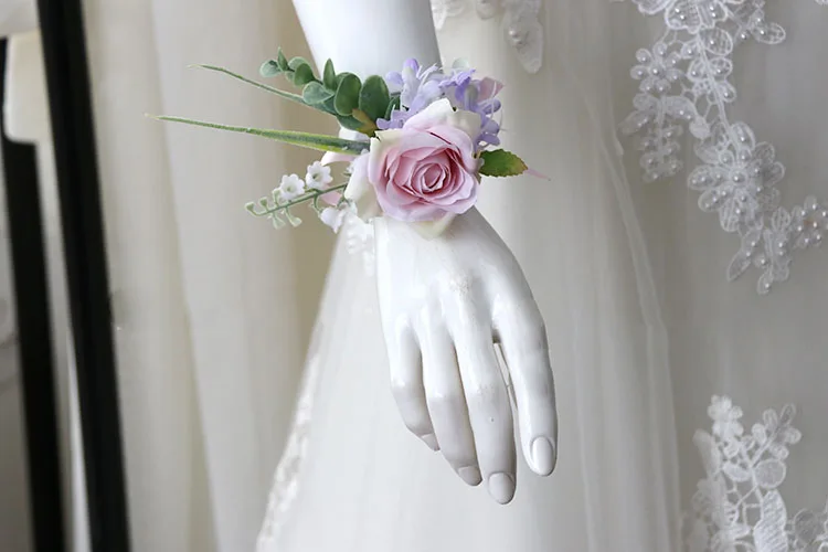 pink wrist corsage boutonniere wedding  (25)