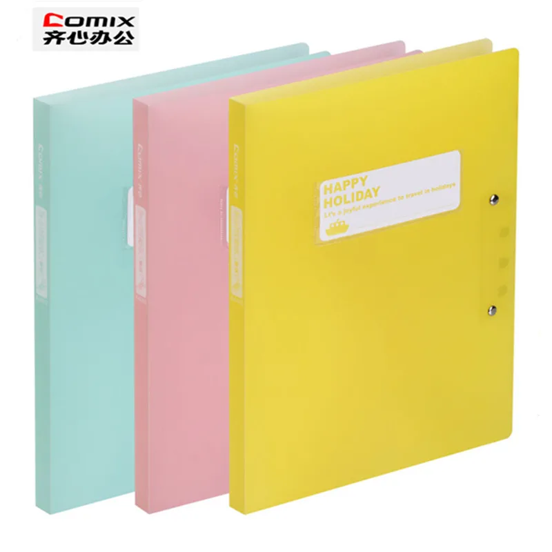 

Hot selling! A4 folder for documents paper folde 3pcs/pack Clip File 3 color information booklet school office stationery