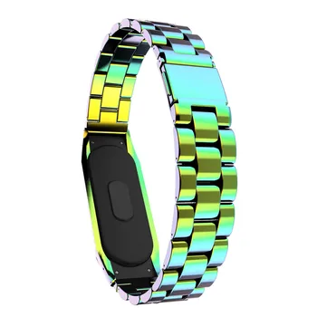 

Luxury Stainless Steel Watch Band Strap Colorful Rose Gold With Folding Clasp 14mm Width Accessories For XiaoMi Mi Band 3