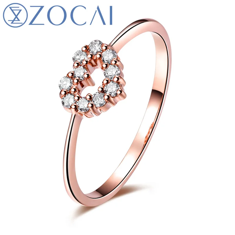 Ювелирные изделия ZOCAI W01550 из розового золота 0 16 карат|18k rose|cut engagement ringcutting ring |