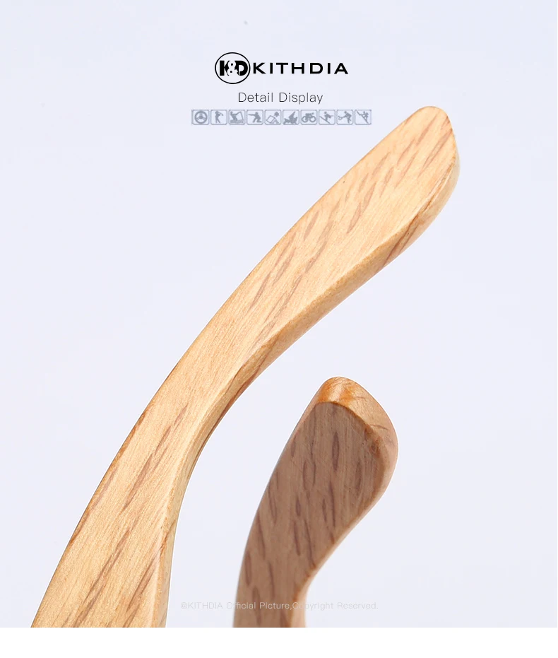 Дизайн Kithdia Новое поступление солнцезащитные очки в деревянной оправе Поляризованные с бамбуковым корпусом и поддержка прямой доставки/предоставить фотографии# KD205