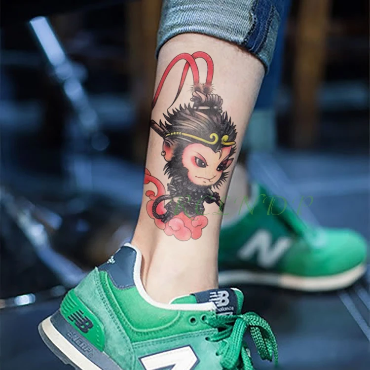 Waterproof Temporary Tattoo Sticker Sun Wukong Monkey King Cool Fake Tatto Flash Tatoo Hand Arm Foot Tato For Girl Women Kid Temporary Tattoos Aliexpress