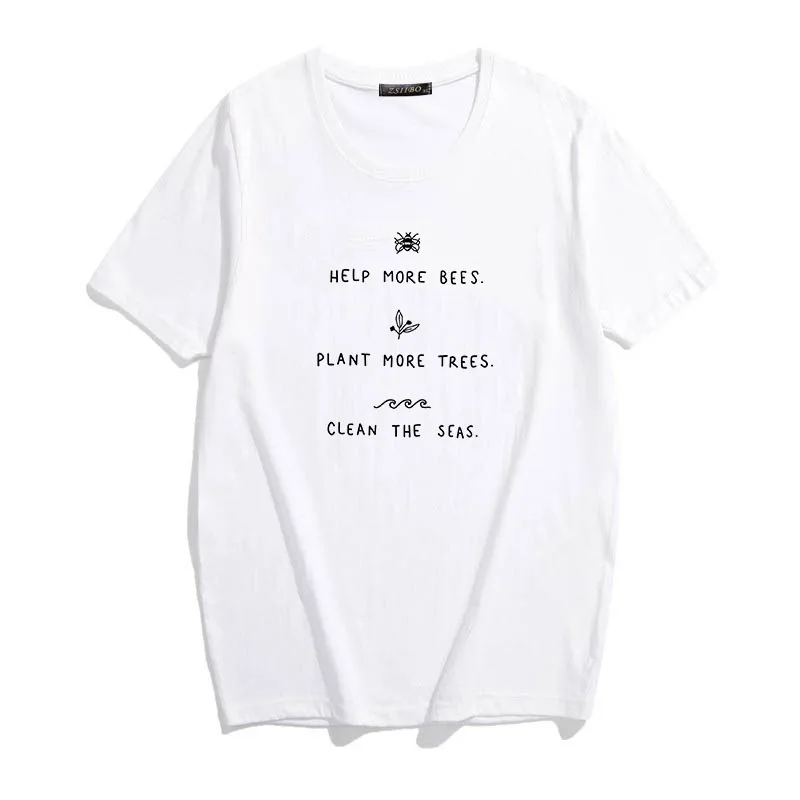 مساعدة أكثر النحل المتناثرة التي شيرت المرأة الصيف السببية حفظ النحل النبات أكثر الأشجار تي شيرت برية الجرافيك تيز امرأة الملابس