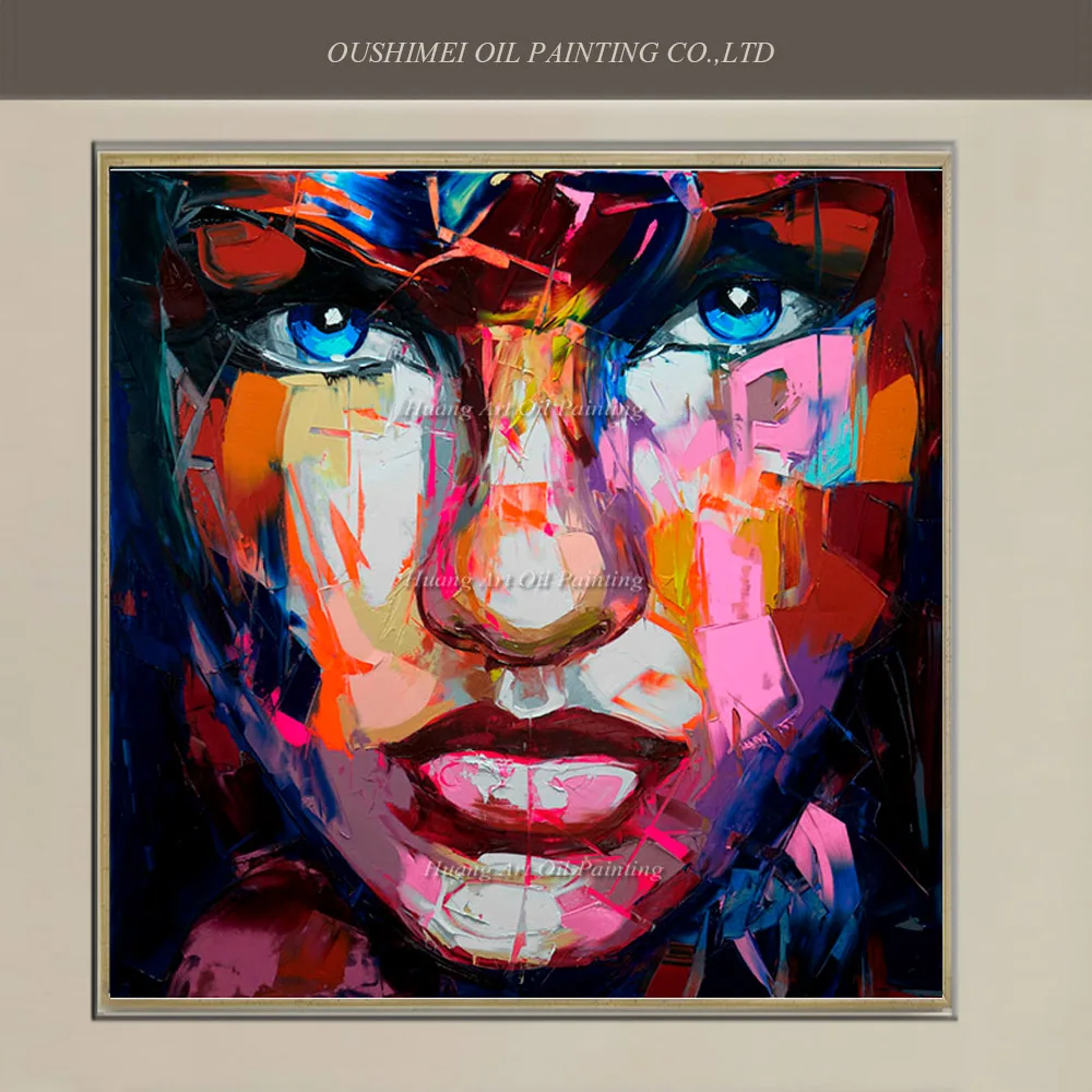 

New Hand Painted Modern Abstract Knife Sexy Gril Portrait on Canvas Wall Art Oil Painting Mural Picture Famous Character