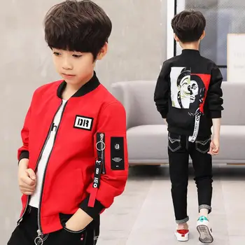 

Boys letter kids windproof coat Children Outerwear clothing Jacket Spring Autumn boy Clothes For 4-14 years kids suit