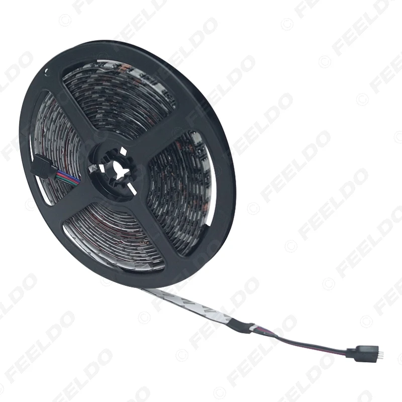 FEELDO 1 комплект 5 м 5050SMD 300 светодиодный водонепроницаемый автомобильный RGB Светодиодная лента+ 24 ключа ИК пульт дистанционного управления#912