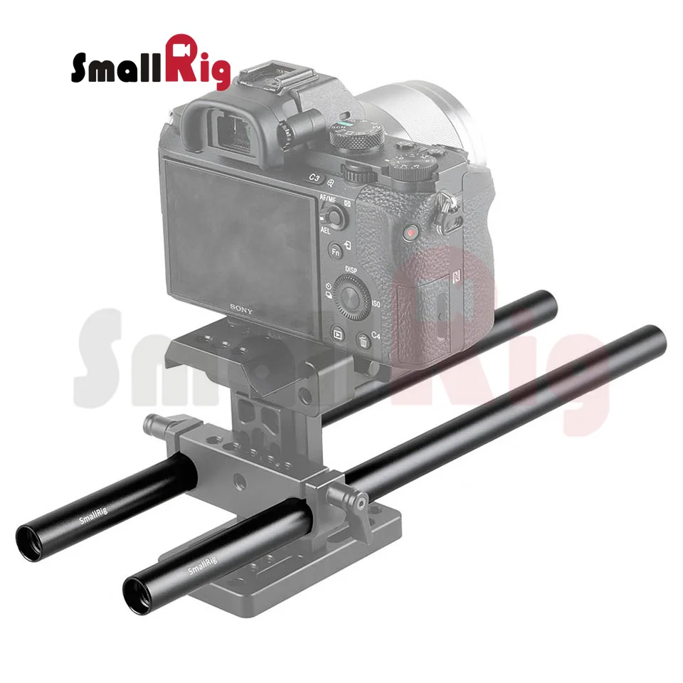 SmallRig 15 мм стержни из алюминиевого сплава 30 см/12 дюймов длиной для Dslr камеры 15 мм стержни системы камеры рельс черный(упаковка из 2)-1053