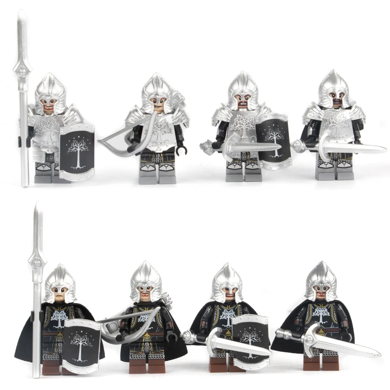 

Single Sale Lord of the Rings Military Figures Knight Soldier of Gondor Heavy Spear Sword Military weapon Building Blocks Toys