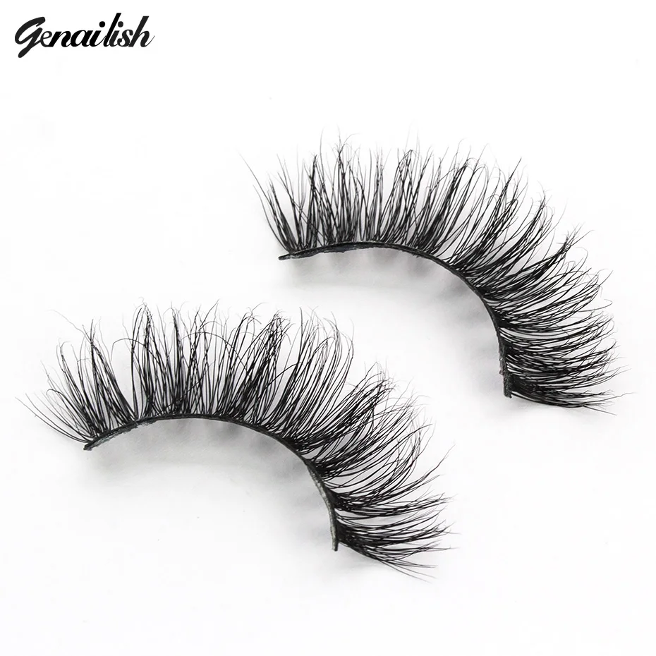 

Genailish Mink Eyelashes 3D Mink Lashes Thick False Eyelashes 19 Styles Full Strip Eyelash Fake Eye Lashes cilios A14