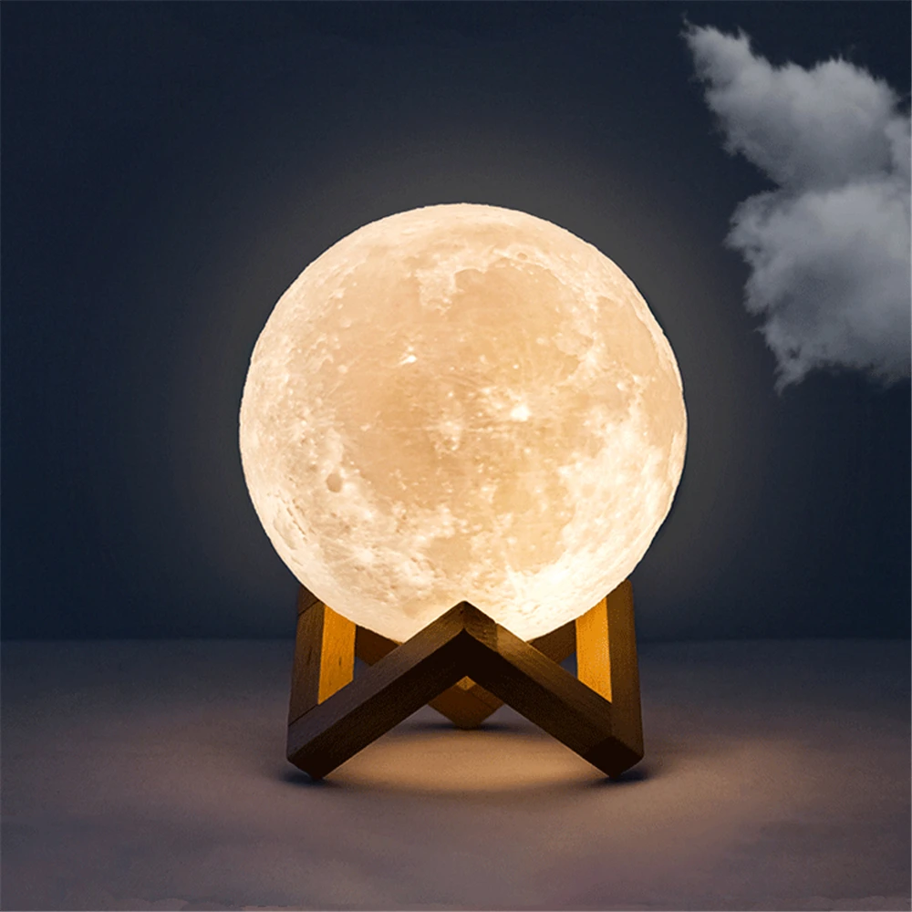 

Home party wedding decoration Ball Rechargeable Touch Switch 3D Print Moon Lamp lantern outdoor indoor Bedroom Creative Gift