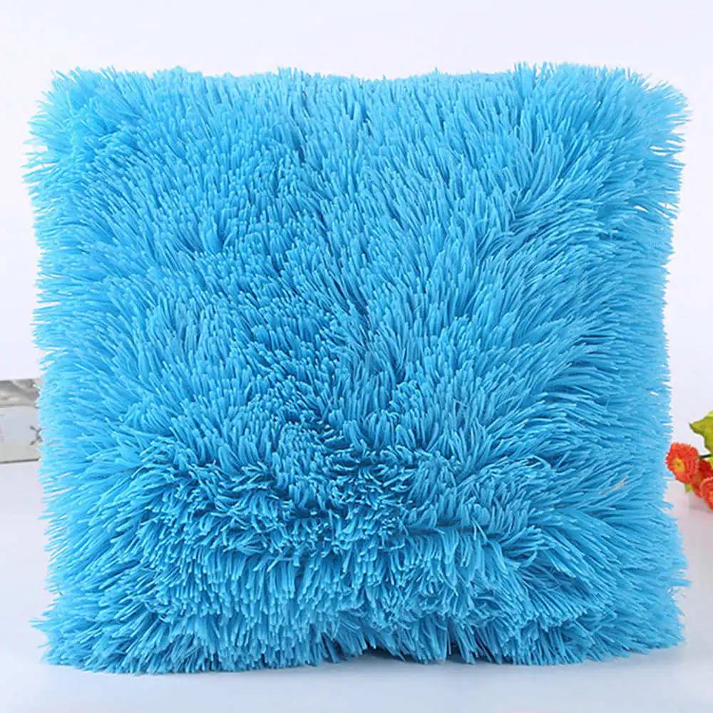Плюшевый мохнатый чехол для подушки, наволочка для дома диван в спальню Декор новое поступление - Цвет: Синий