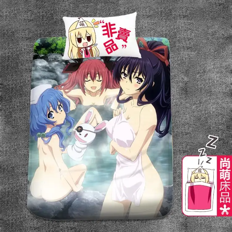 

Anime Cartoon Date A Live Natural Wool Cloth With Soft Nap flat sheet bed sheet top sheet 150*200cm No.7895