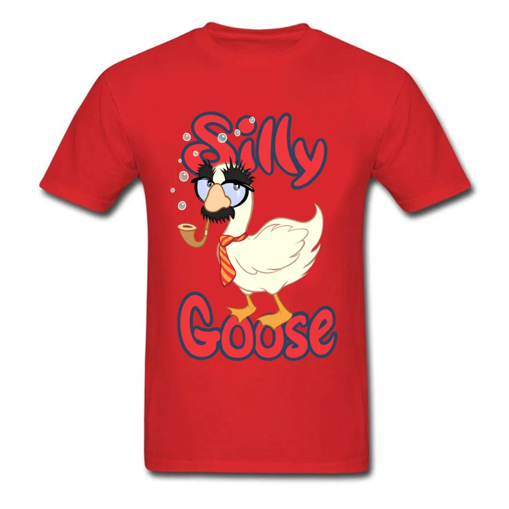 Silly Goose Simple Style Tops T Shirt Short Sleeve for Men Cotton Thanksgiving Day O-Neck T-shirts Hip hop Tee-Shirts Coupons Silly Goose red