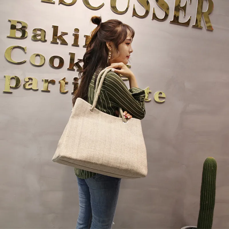 

Straw Bags For Women 2018 Hot Fashion Ladies Large Capacity Bali Beach Flax Rattan Handbag Women Practical Shoulder Shopping Bag