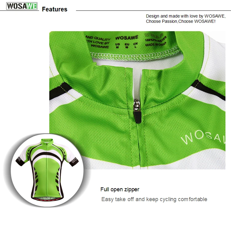 WOSAWE Short Sleeve Cycling Clothing Set MTB Bicycle Summer Mountain Bike Suits Pro Jersey Gel Pad Breathable Green Sports Suit WOSAWE Short Sleeve Cycling Clothing Set MTB Bicycle Summer Mountain Bike Suits Pro Jersey Gel Pad Breathable Green Sports Suit