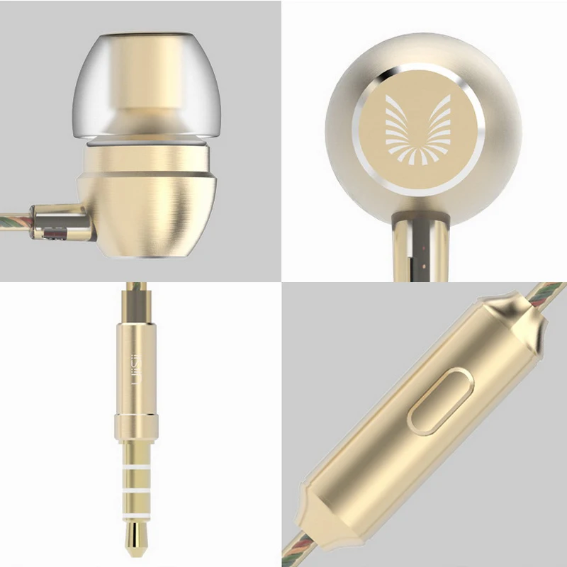  UiiSii HM7 In-ear Earphone Metal Super Bass Stereo Headphones with Microphone 3.5mm for iPhone /Sam - 32762059427