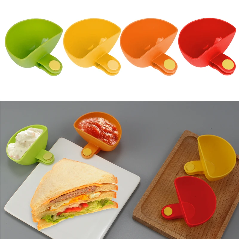 

OnnPnnQ Hot sale 1Pcs Dip Clips Kitchen Bowl kit Tool Small Dishes Spice Clip For Tomato Sauce Salt Vinegar Sugar Flavor Spices