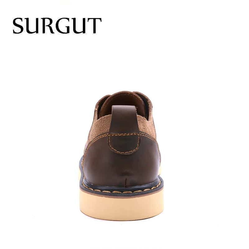 SURGUT 2019 Hot Sale Men's Shoes Genuine Leather Design Summer Breathable Shoes Spring Autumn Working Shoes Men Casual Shoes