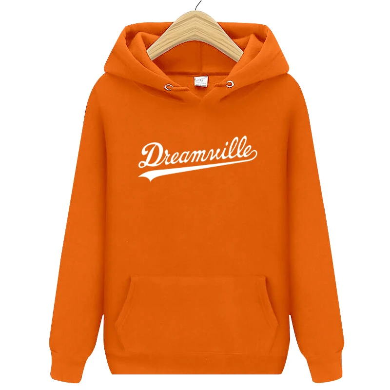 Модные Новинка; худи Для мужчин хип-хоп DREAMVILLE Коул Логотип с капюшоном Swag письмо флисовые J худи с принтом Cole зимние толстовки Мужские пуловер