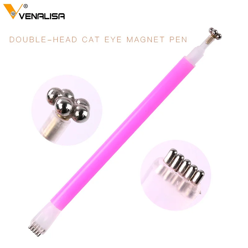 

2018 Flower Double-headed Magnetic Plate Line Magnet Pen DIY Tool for All Magic CANNI 3D Cat Eyes Magnet Nail Gel Polish
