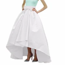 Шикарный изготовленный на заказ Белый Бальные платья для невесты Высокие Низкие длинные женские юбки для формальной вечеринки с бантом на молнии Юбка для взрослых высокого класса
