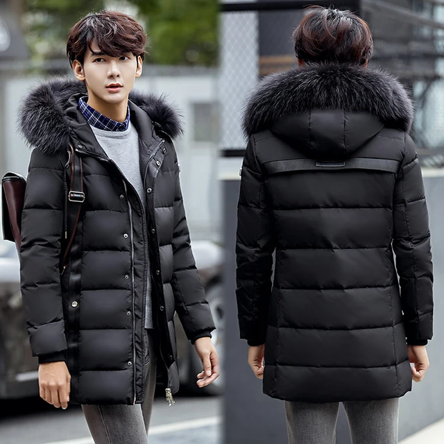 Abrigo Largo De Plumas Para Hombre, Chaqueta De Invierno, Parkas