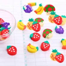 Office Stationery 50PCS Rubber Pencil Eraser Kids Novelty Mini Fruit Set Stationery Children Gifts Rubber Eraser D329