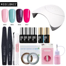 Modelones 15 шт./лот 36 Вт Z3 Светодиодная лампа набор инструментов для дизайна ногтей DIY 4 Цвета УФ-гель Флуоресцентный порошок для ногтей питательный масляный маникюрный набор