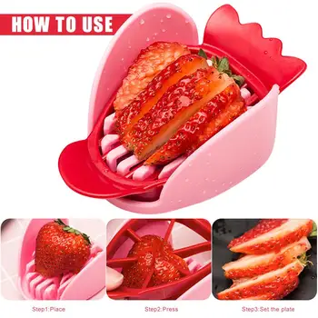 

Strawberry Slicer DIY Platter Fruit Plate Cake Toy Fruit Dicing Tool