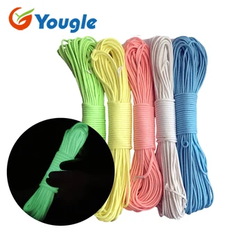 

YOUGLE 9 Strand Glow in the Dark & Luminous Paracord Parachute Cord Survival Rope 100FT tent rope