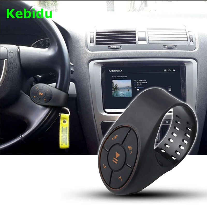 

Kebidu Newest Wholesale Media Button Bluetooth 4.0 Wireless Remote Control for Car Steering Wheel Bike for iPhone for Samsung