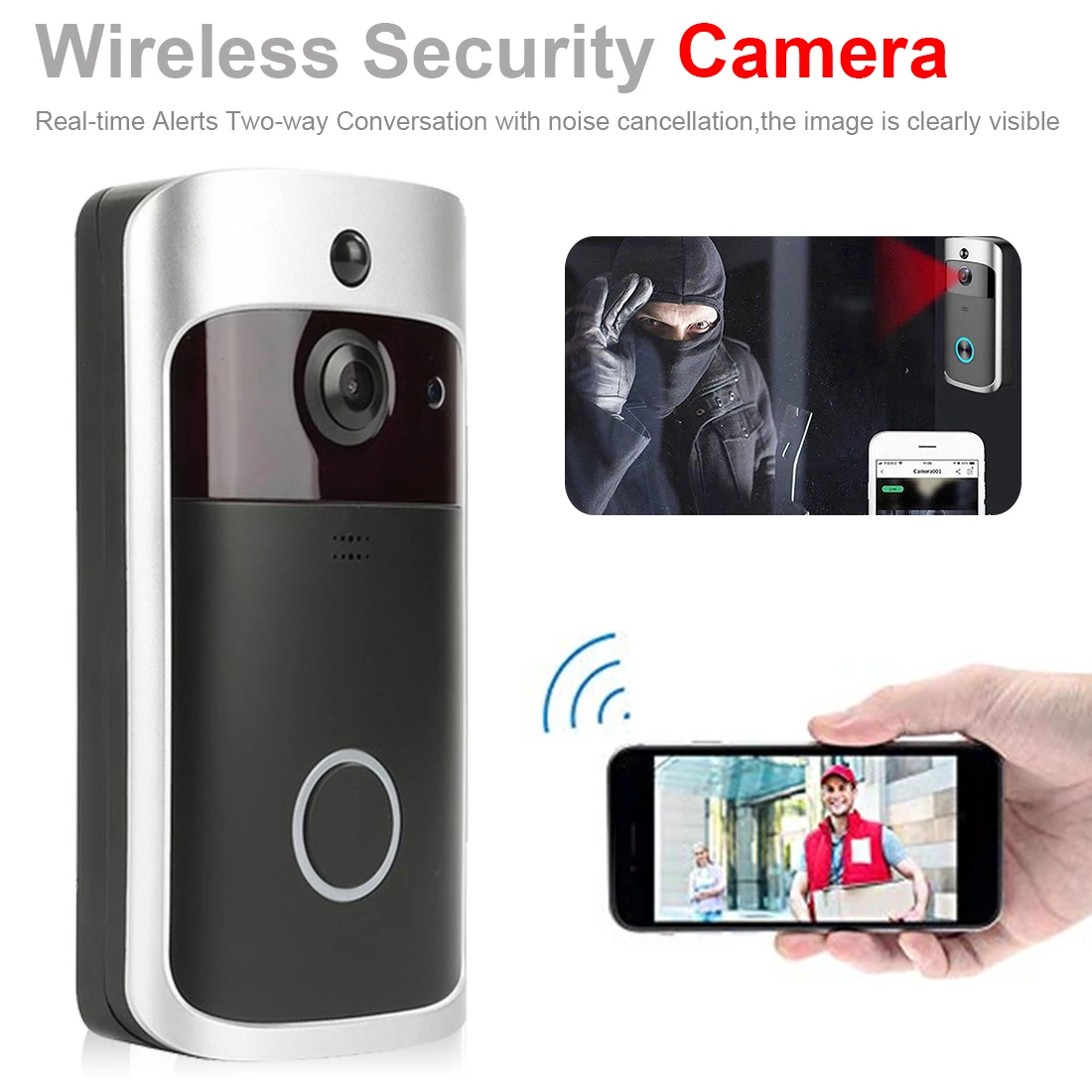 

Wireless intelligent IP security camera WIFI doorbell smart intercom video doorbell camera apartment alarm wireless monitoring