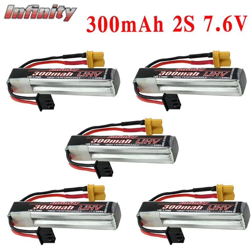 $23.69 5PCS Infinity Lipo Battery 300mAh 2S 76V 85C FPV Battery with XT30 Plug for Indoor Racing Drone To