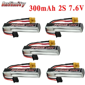 

5PCS Infinity Lipo Battery 300mAh 2S 7.6V 85C FPV Battery with XT30 Plug for Indoor Racing Drone Toy